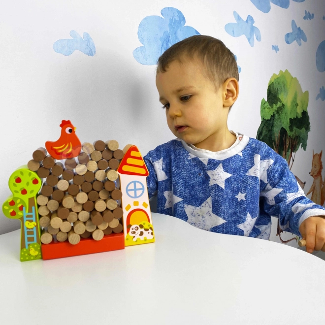 Tooky Toy Holzspiel Fallende Henne Bauernhof