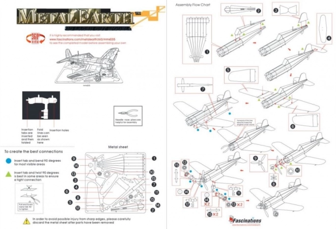 Metal Earth 3D-Puzzle Flugzeug F4U Corsair