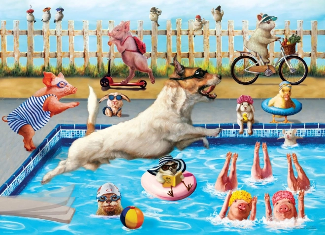 Eurographics Puzzle Verrückter Tag am Pool XL 500 Teile