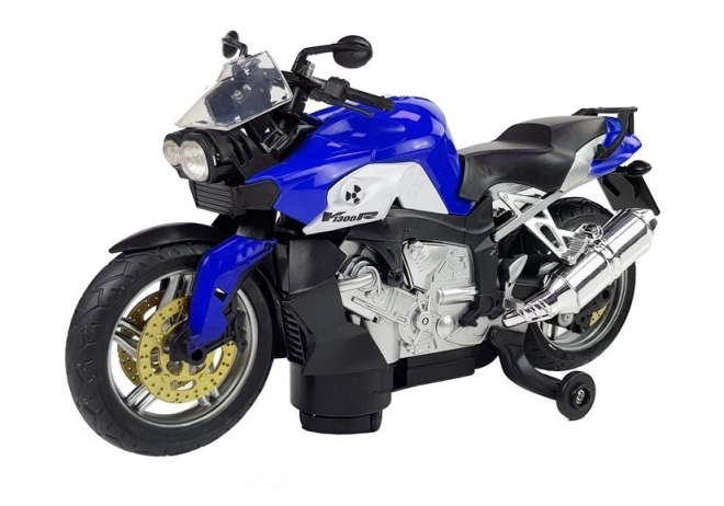 Blaues Kinder Motorrad mit Batterieantrieb