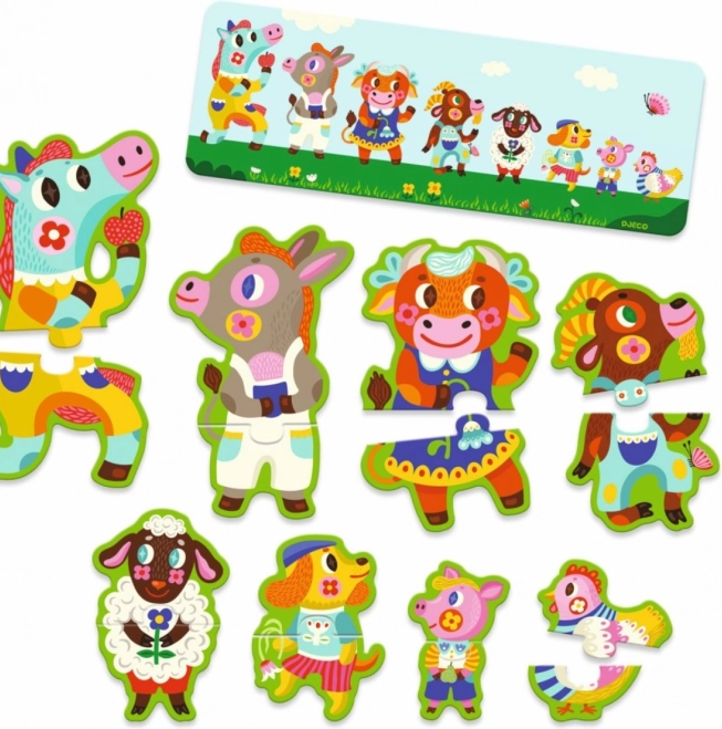 DJECO Puzzle Groß und Klein auf dem Bauernhof