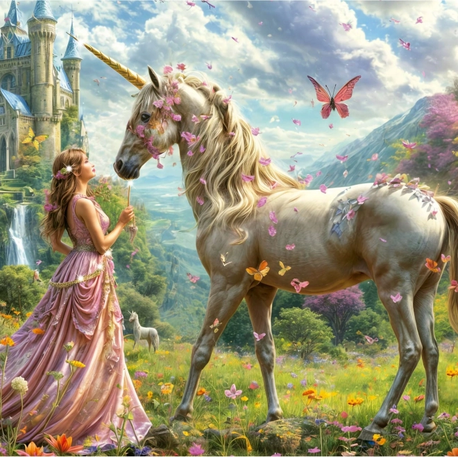 Puzzle Fee, Einhorn und Schmetterlinge 500 Teile