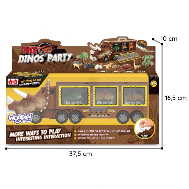 Woopie Dinosaurier-LKW mit Abschussrampe und Autos