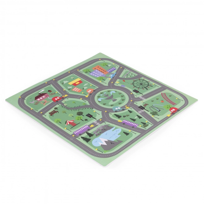 Große EVA-Schaumstoffmatte für Kinder Stadt 90,5x90,5 cm 21 Teile ECOTOYS