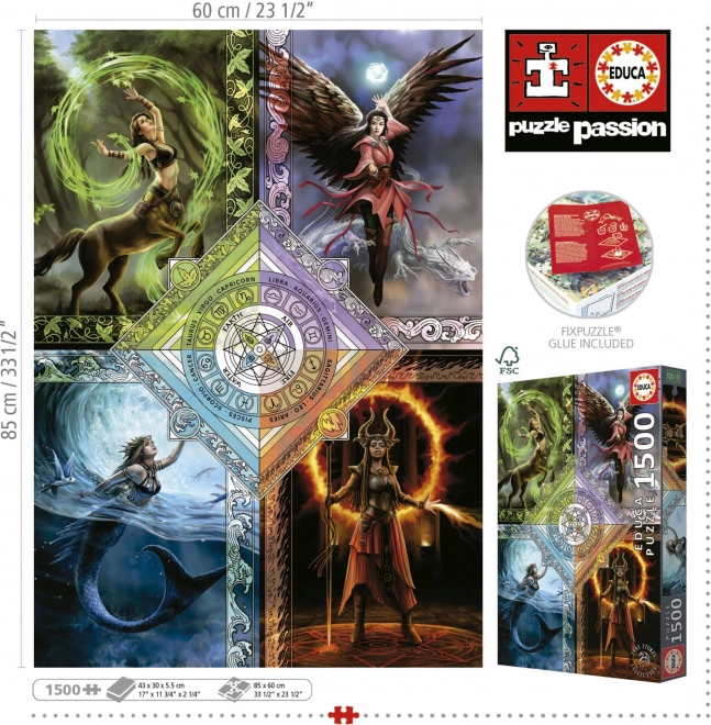 Educa Puzzle Elementare Magie: Tierkreis 1500 Teile