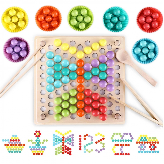 Bunte Kugeln Montessori Mosaiksortierbrett