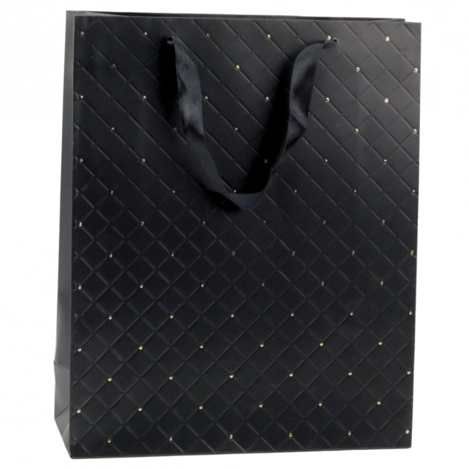 Elegante schwarze Geschenktasche mit goldenen Punkten