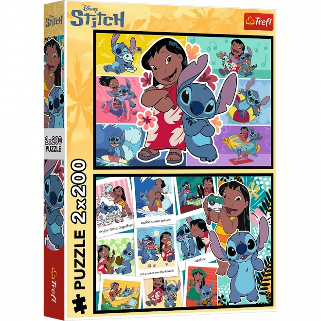 Lustiges Leben von Stitch Puzzle - 2x200 Teile