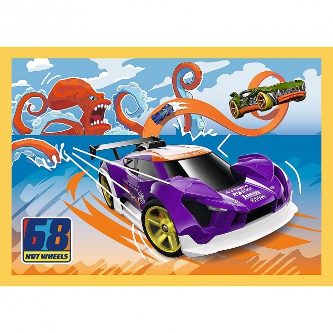 Hot Wheels Fahrzeuge Puzzle 4-in-1