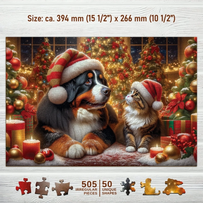 Holzpuzzle Katze und Hund 505 Teile