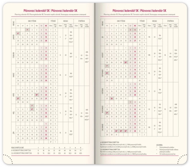 Taschenkalender Diamante 2025 - Rot