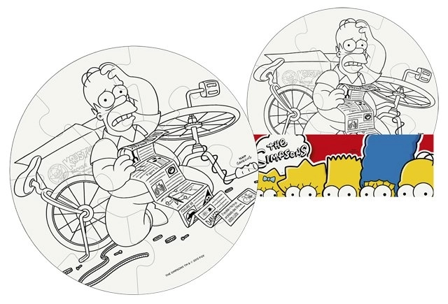 Vymalbares Puzzle Die Simpsons - Kreis 9 Teile