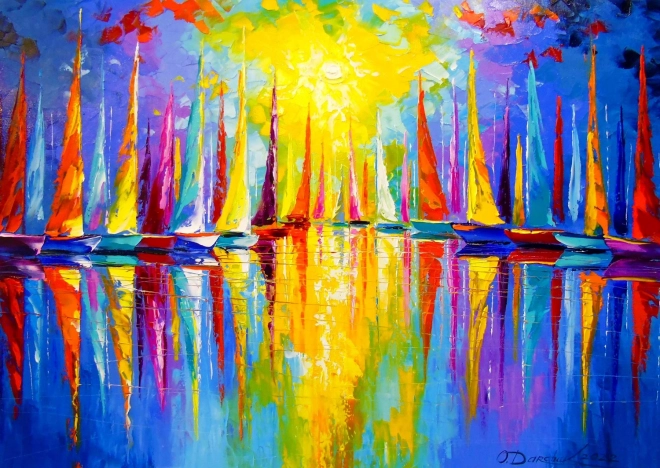 Puzzle Regenbogen-Segelboot 1000 Teile