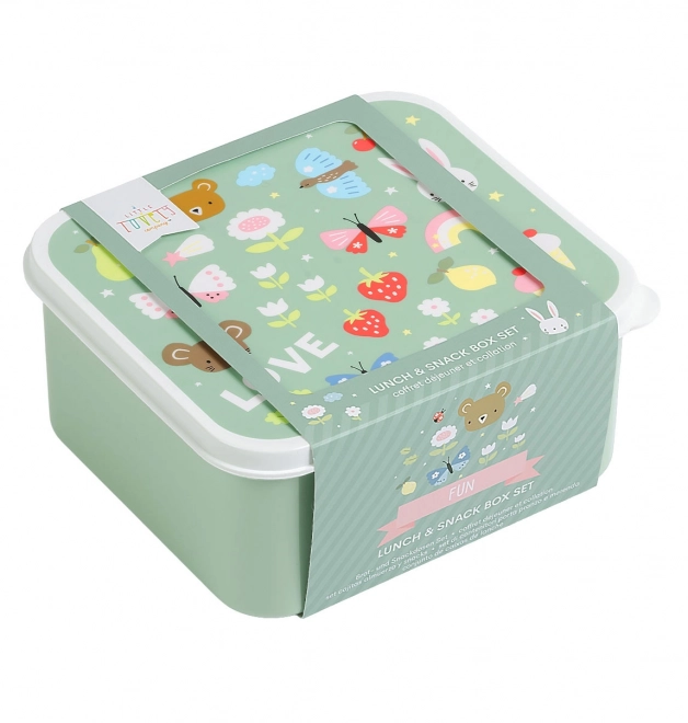 A Little Lovely Company Set aus vier Brotzeitboxen – Freude