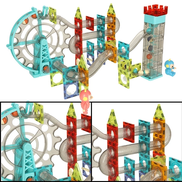 Magnetische Bausteine Marmorbahn mit Musik und 118 Teilen