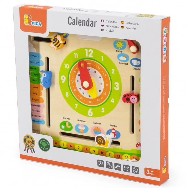 VIGA Bildungs-Holzkalender für Kinder