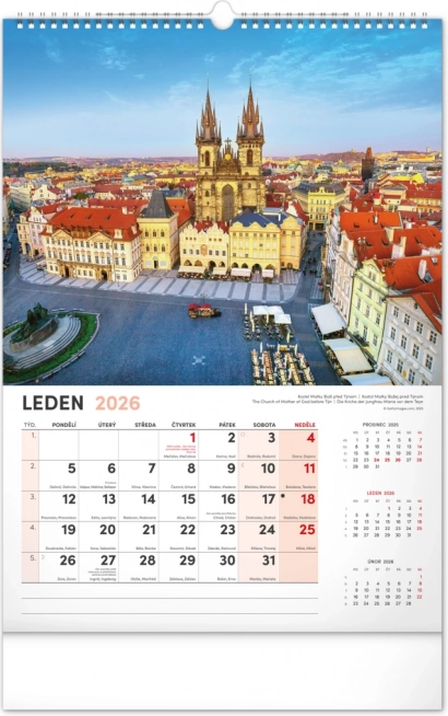 Wandkalender Prag 2026