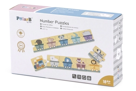 VIGA PolarB Holzpuzzle Zahlen Montessori