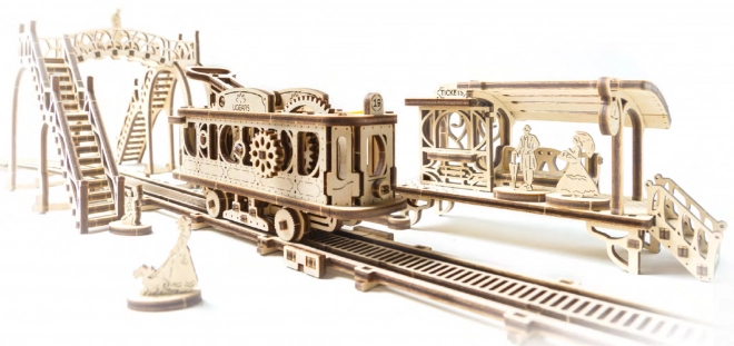 Ugears 3D Holzmechanisches Puzzle Straßenbahnlinie