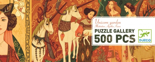 Djeco Panoramapuzzle Einhorn Garten 500 Teile