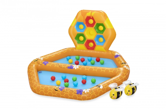 Aufblasbarer Kinderspielpool Bienen mit Sortierspiel und Bällen