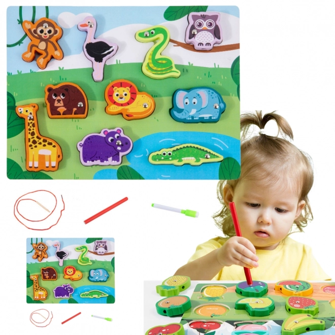 Holzpuzzle Magnetische Tiere