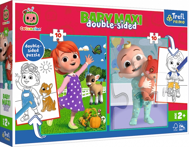 Doppelseitiges Puzzle Cocomelon: Freunde BABY MAXI 2x10 Teile