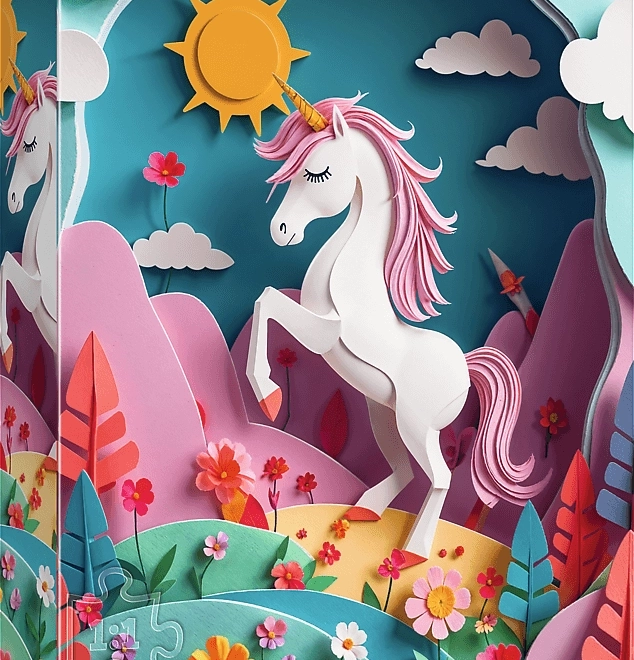 Trefl Puzzle Papierkunst: Einhorn 160 Teile