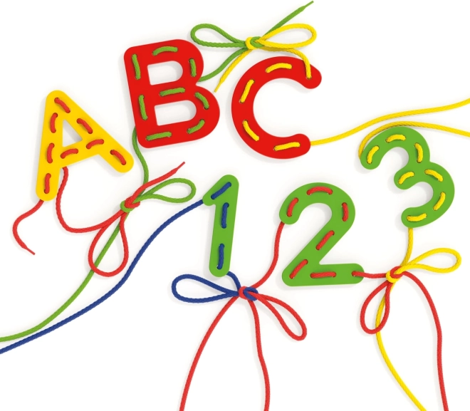 Quercetti Fädeln von Buchstaben und Zahlen ABC + 123