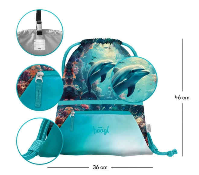 Beutel mit Tasche Delfin