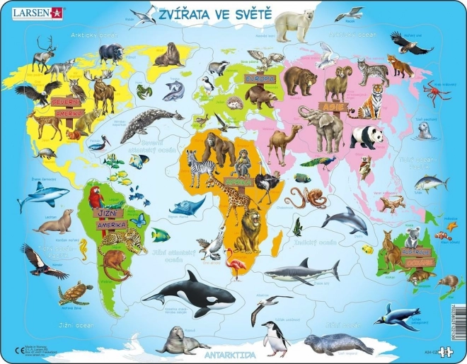 Puzzle Tiere in der Welt 28 Stücke