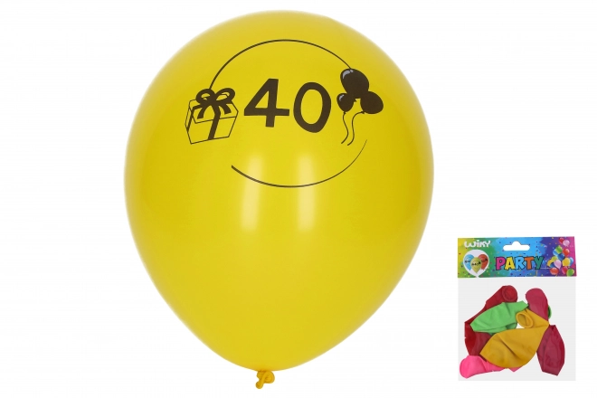 Bunte Luftballons 40. Geburtstag Set