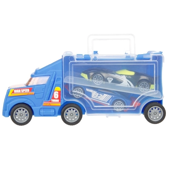 Spielzeugset LKW mit Rennwagen