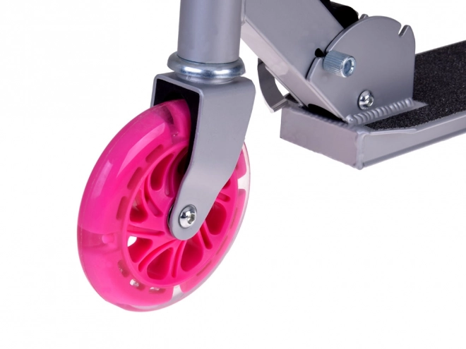 Zusammenklappbarer Leichter Kinderroller mit Leuchtrollen – Rosa