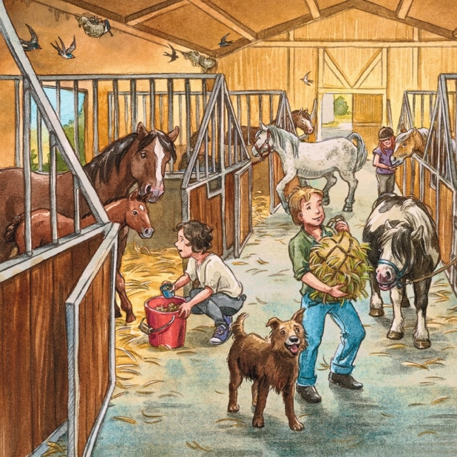 Ravensburger Puzzle Ein Tag bei den Pferden 3×49 Teile