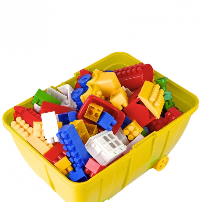 Koffer mit bunten Bausteinen für Kinder