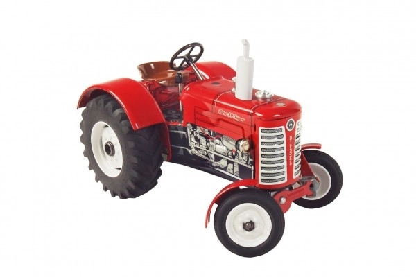 Roter Traktor ZETOR 50 Super aus Metall 15cm im Maßstab 1:25