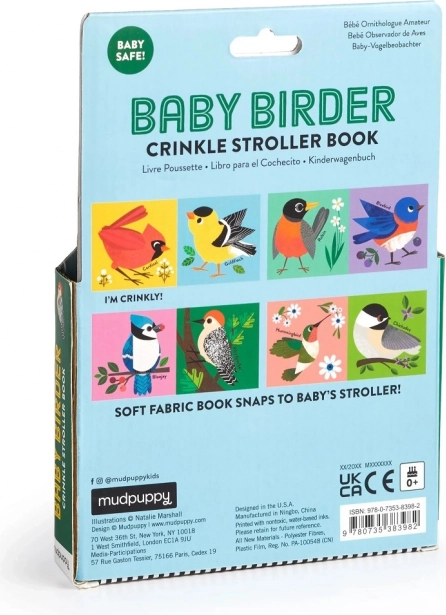Mudpuppy Stoffbuch für den Kinderwagen Vögelchen