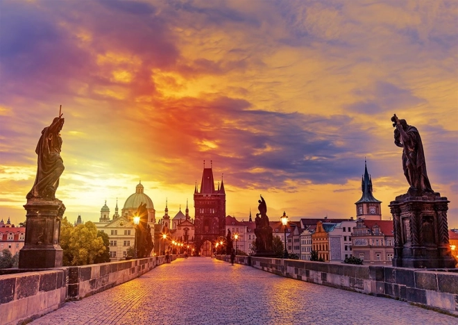 ENJOY Puzzle Karlsbrücke bei Sonnenuntergang, Prag 1000 Teile