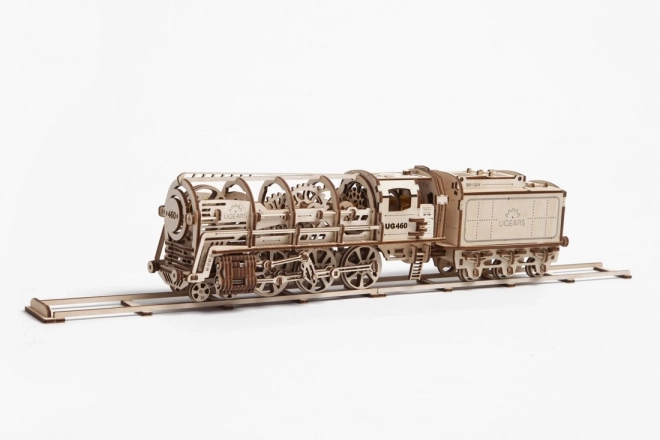 Mechanisches Holzpuzzle UGEARS - Dampflokomotive mit Tender