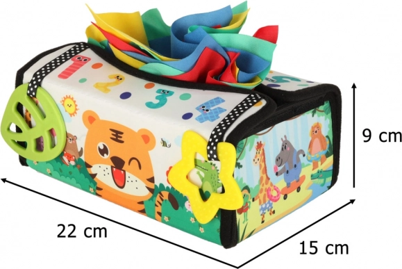 Sensorisches Montessori Spielzeug mit Taschentüchern und Matte 2in1