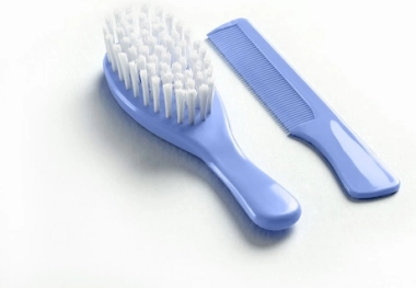 Set aus Haarbürste und Kamm, Babyblau