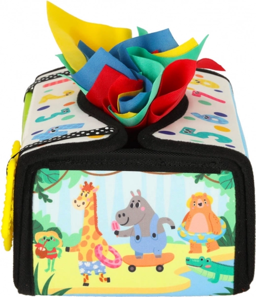 Sensorisches Montessori Spielzeug mit Taschentüchern und Matte 2in1