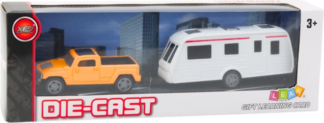 Offroad-Fahrzeugset mit Campinganhänger - Orange
