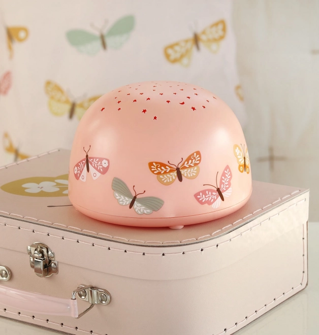 A Little Lovely Company Lampe mit Projektor – Schmetterlinge