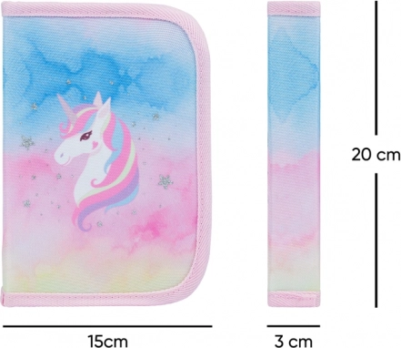 Set 3 BAAGL Zippy plus Rainbow Unicorn: Schultasche, Federmäppchen und Beutel