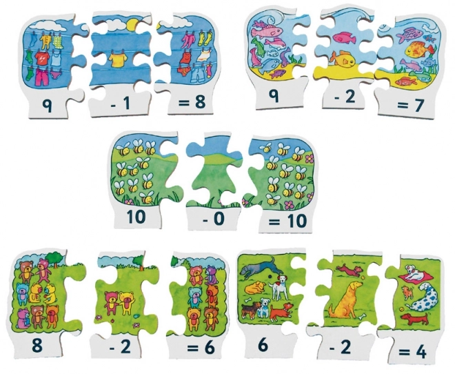 Holzpuzzle Subtraktion - 30 Teile