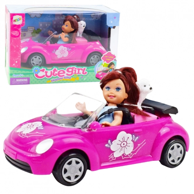Set Mini-Puppe Cabriolet Hund