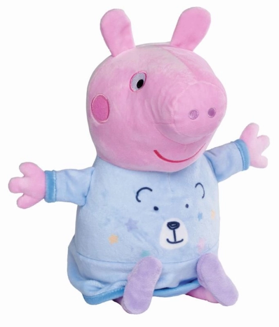 Peppa Pig 2-in-1 Plüsch-Schlaflicht Spielend + Licht, Blau, 25 cm