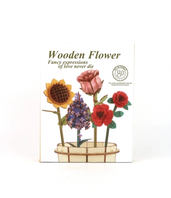 3D Holzblume Rose